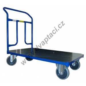 Plechový plošinový vozík 1BKB 1000x600 mm, nosnost 300 kg, šroubovací madlo