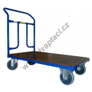 Plošinový vozík 1BRS 1000x700 mm, nosnost 300 kg, pevné madlo