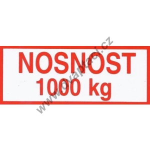 Štítek nosnost 1000 kg