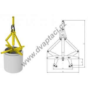 Kleště na betonové skruže 2-UBX-1 / 1000kg