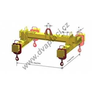 Jeřábový závěs THRR s přestavitelnými závěsy břemena